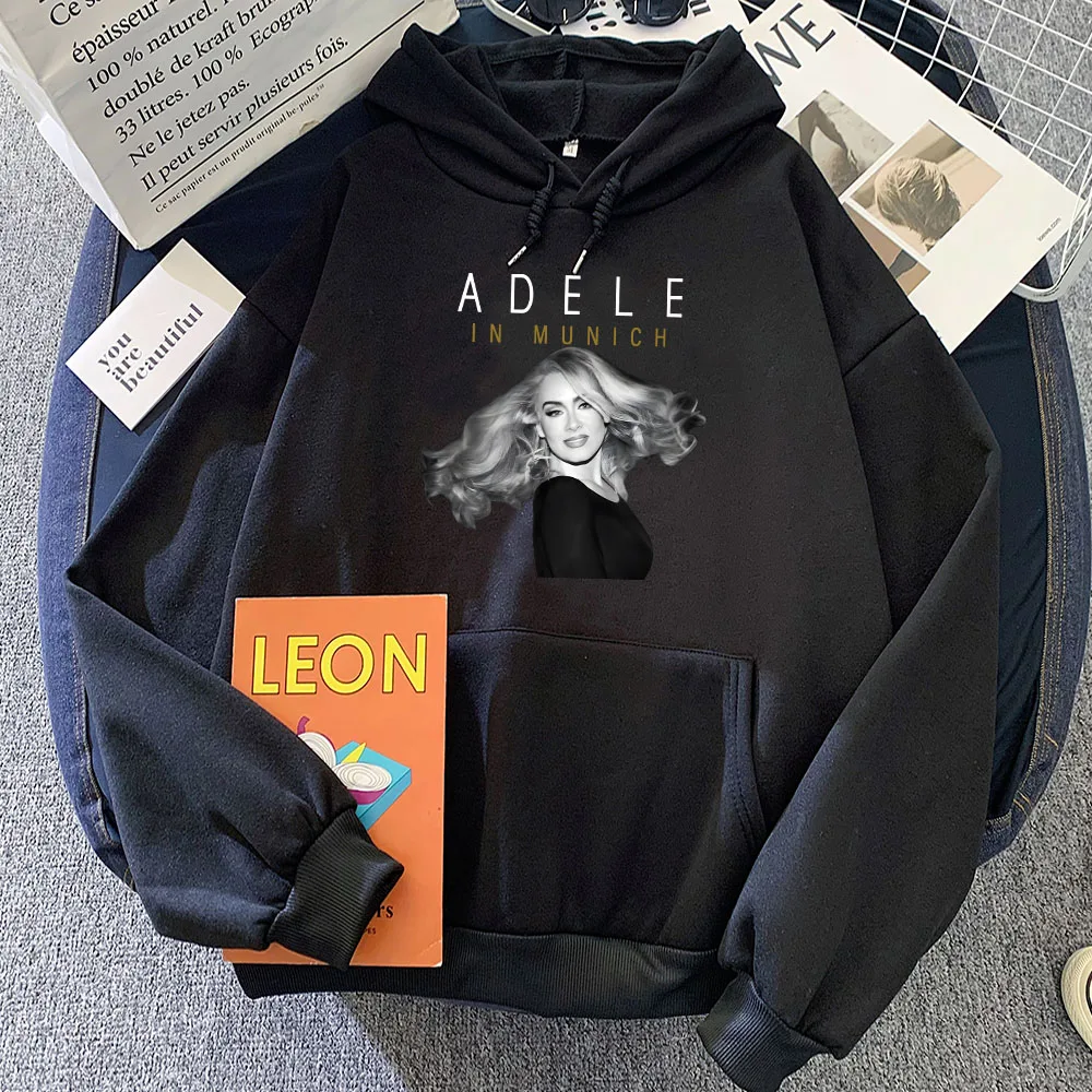 

Adele in Munich Hoodies Winter Long Sleeve Hooded Sweatshirts Women Men Clothes Singer Graphic Printing Pullovers Sudadera Girls