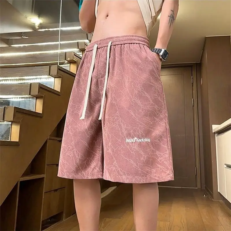 Men's Sporty Shorts Casual Loose Fit Lightweight Summer New Style Low Waist Straight Leg Polyester Fiber Youth Daily Wear