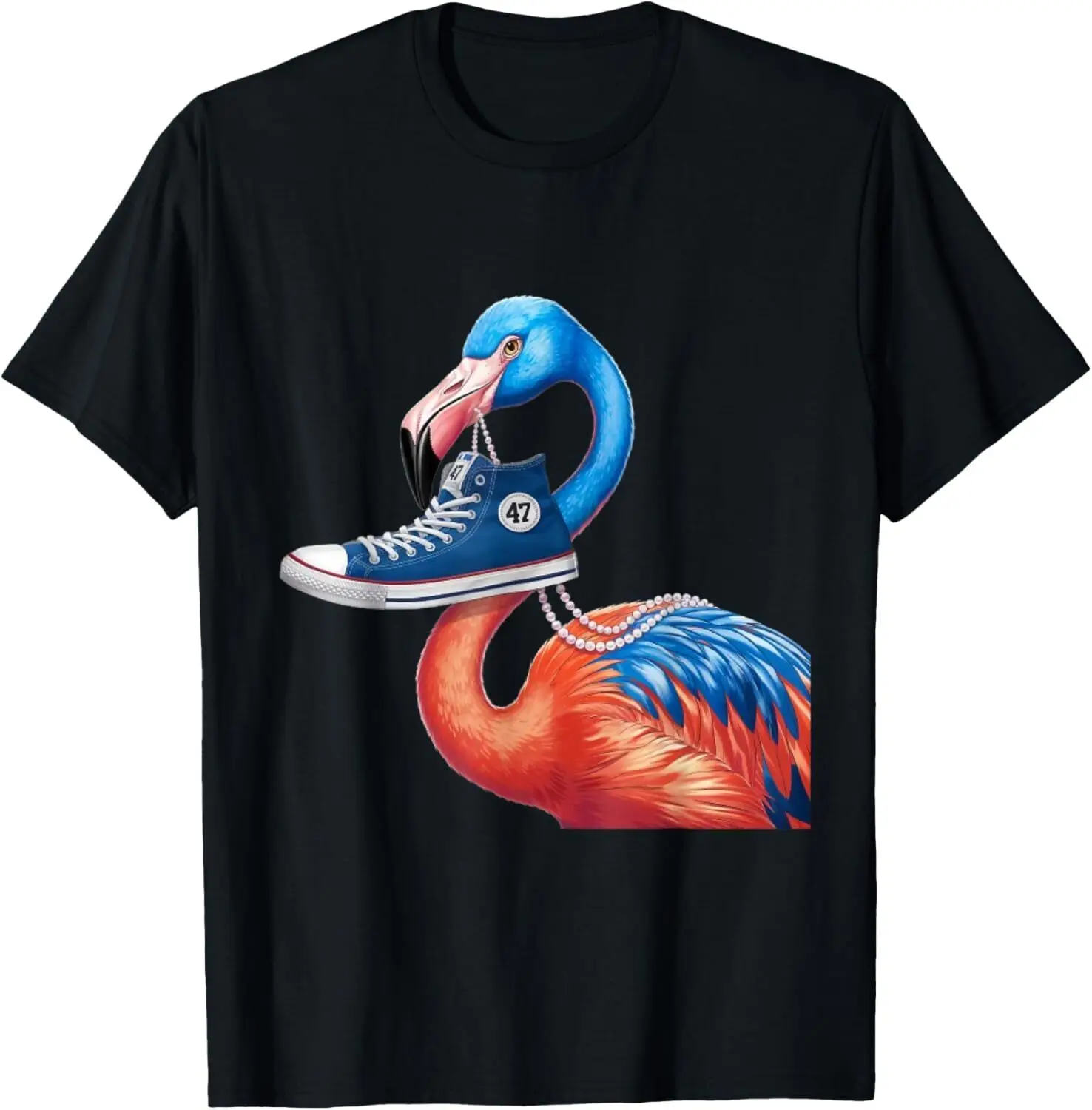 Blue Flamingo chucks and Pearls 47 kamala Harris T-Shirt