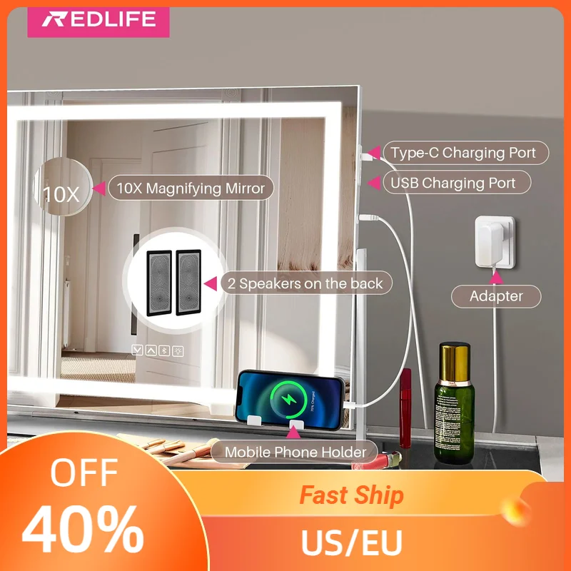 Redlife Vanity Mirror w/ LED Light Strip 22