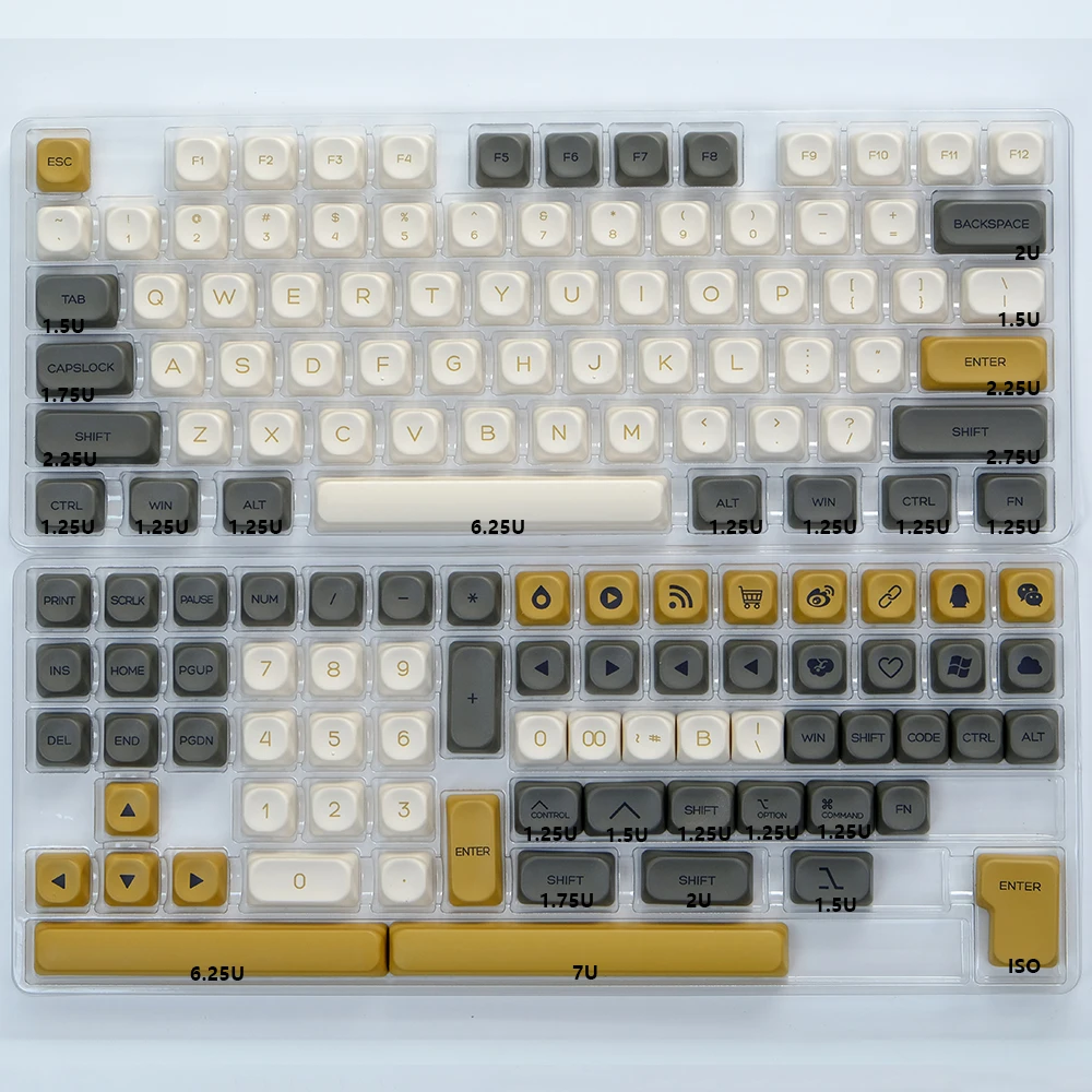 Kbdiy 138 Toetsen/Set Koa Profiel Mac Stijl Keycaps Pbt Russische Koreaanse Keycap Voor Mechanische Keyboard Gaming Retro Key Caps Gmk67