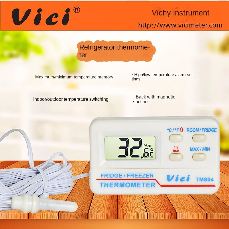 VICI refrigerator thermometer TM804 mini alarm refrigerator digital display freezing thermometer