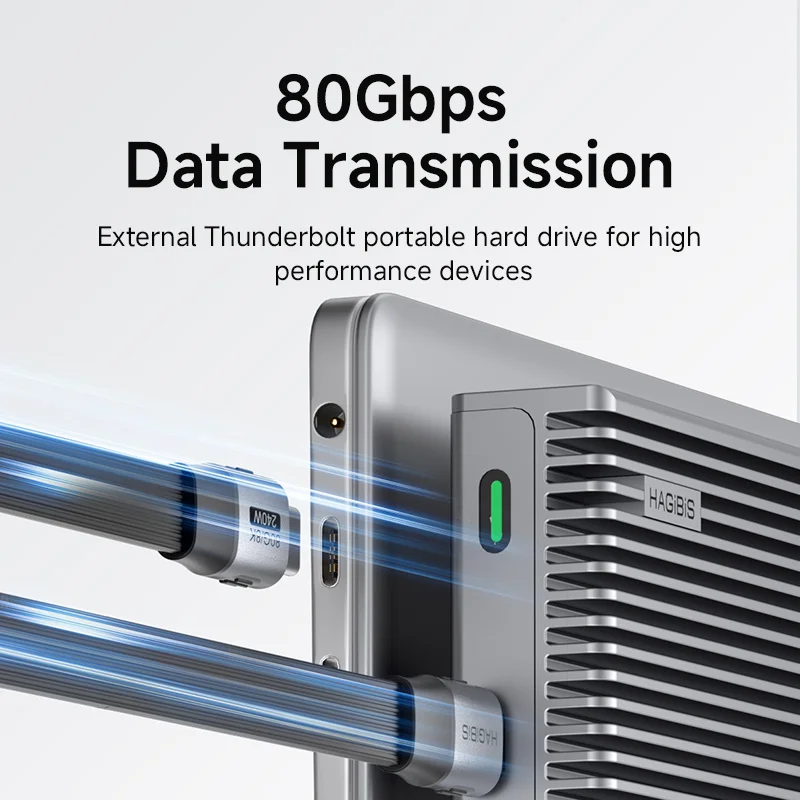 Hagibis قصيرة USB C إلى USB C كابل كامل الوظائف USB4 V2 كابل التاريخ 80Gbps 8K PD 240W الحبل ل Thunderbolt 4/5 iPhone المحمول SSD