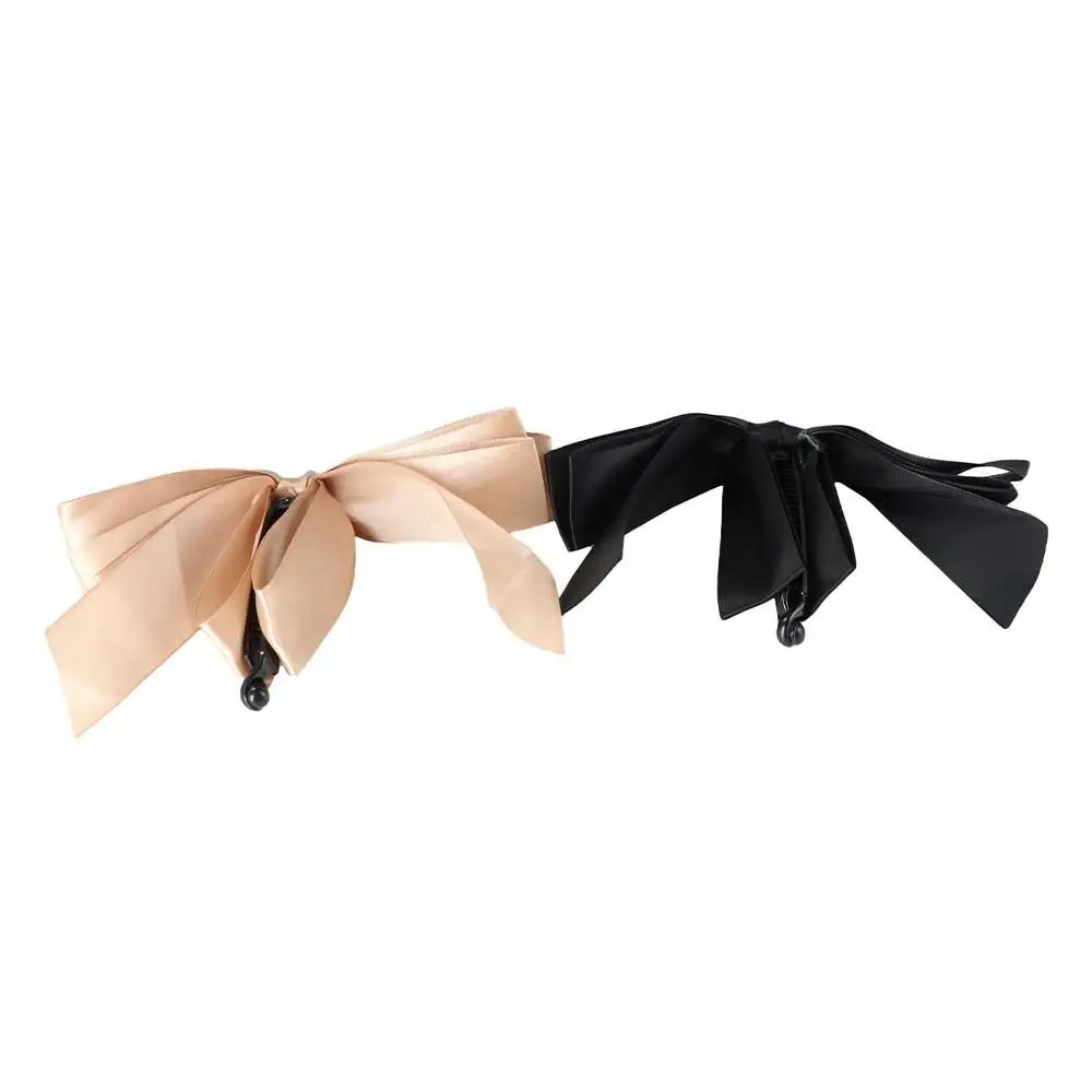 Claw Elegant High Ponytail Fixed Ribbon Vertical Clip Colth Satin Bow Headwear Girls Hairpin Korean Style Hair Clip Banana Clip