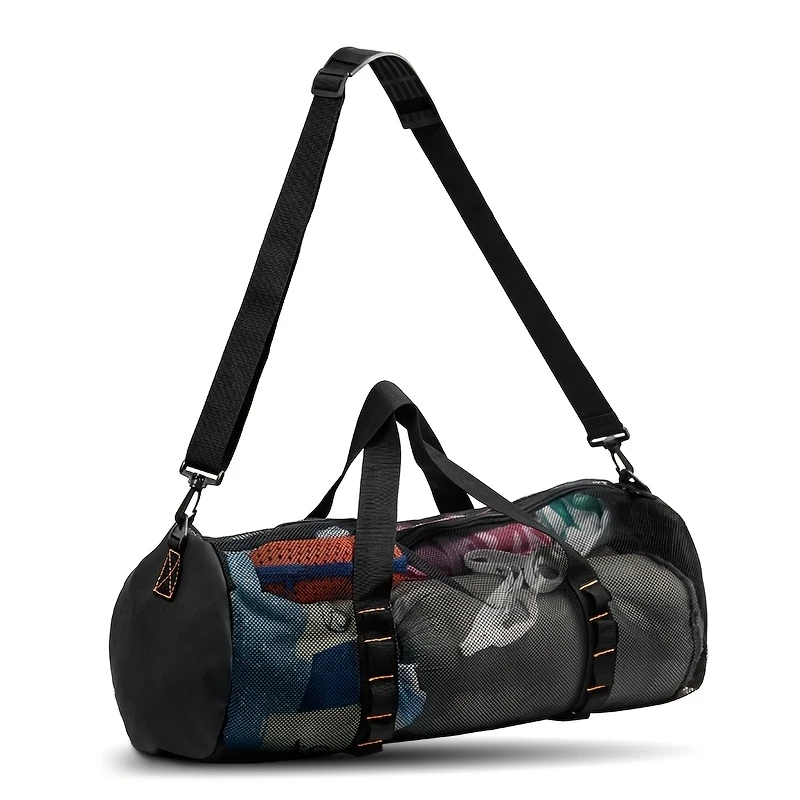 Mesh Swim Bag Beach Bag Large Capacity Duffle Bag with Adjustable Strap Lightweight Quick Dry for Travel Gym and Sports