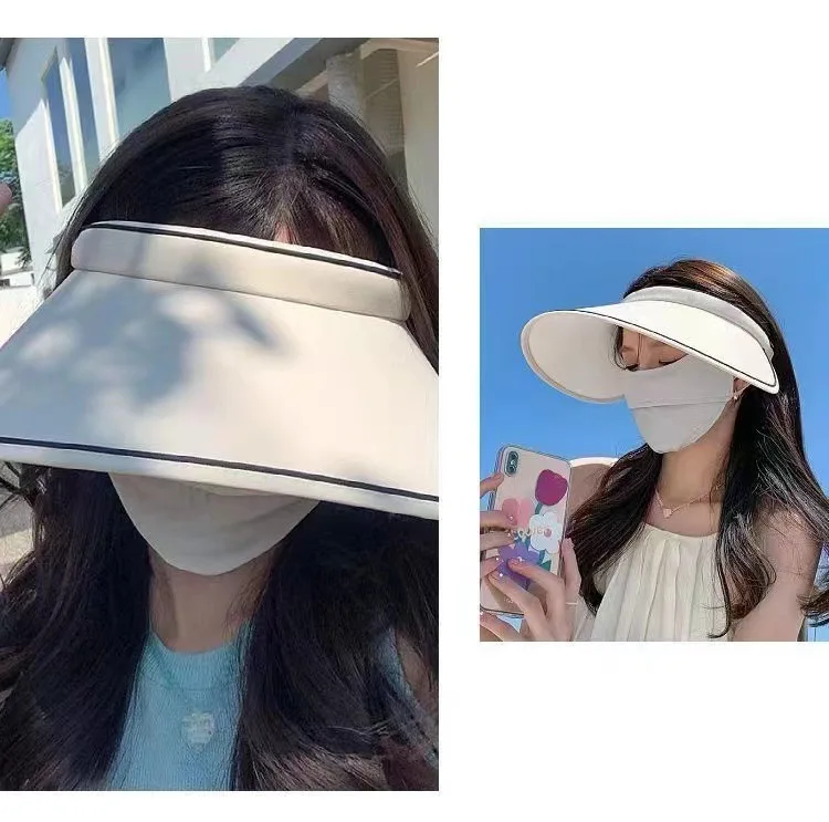 Sailormoon Sun Visor Hat for Women UV Protection Cycling Wide Brim Foldable Travel Slimming Face Beach Hiking Park Empty Top Cap view 3