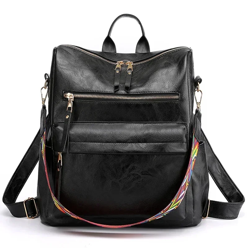 JBTP جديد ريترو حقيبة ظهر كبيرة المرأة بولي Leather حقيبة ظهر جلدية المرأة حقيبة ظهر للسفر حقائب الكتف المدرسية Mochila الظهر