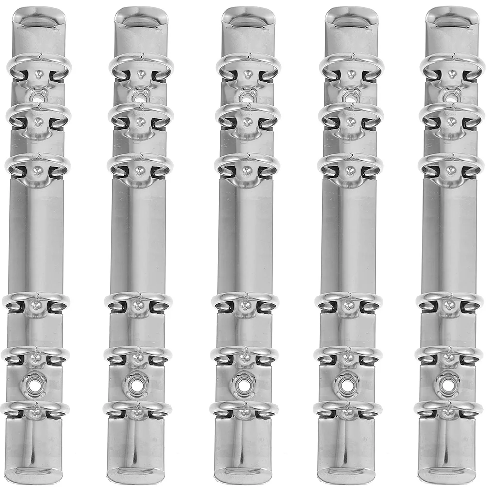 5 Pcs The Notebook Binder 6 Ring Mechanism 6-hole Mechanisms Accessories Silver Spines Comb Clip