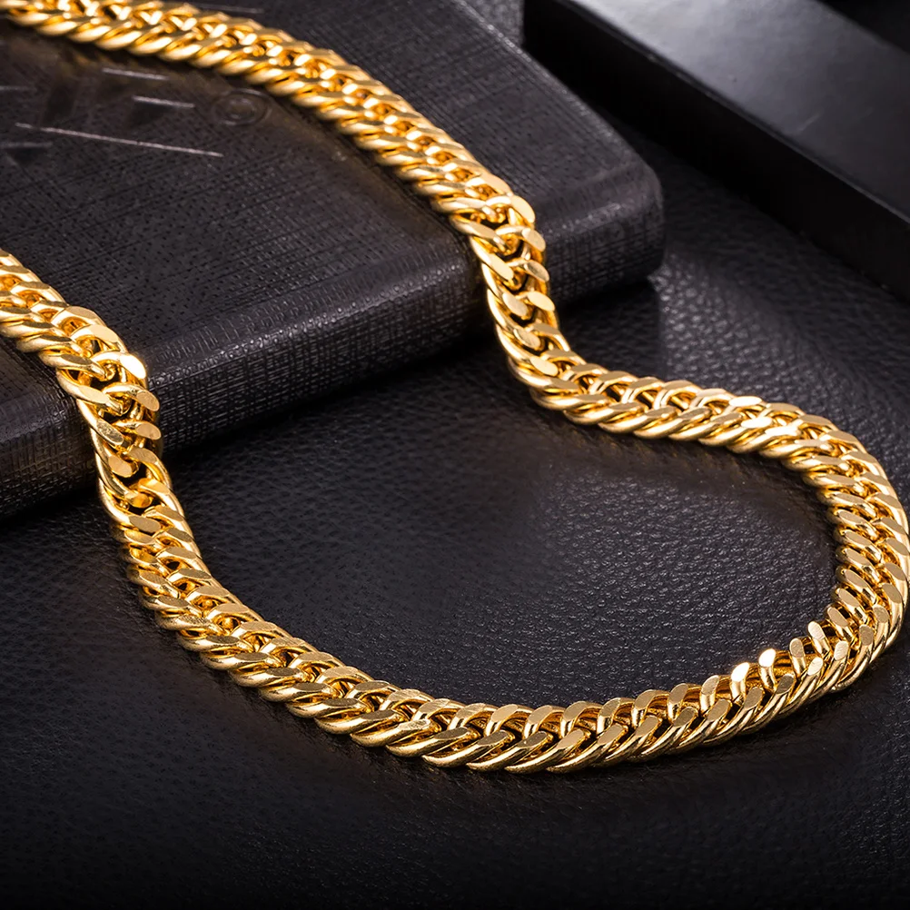 

Men Stainless Steel Gold Ion Plated Curb Link Chain Necklace High Polish Fashion Jewelry Casual Party Prom Office Gift