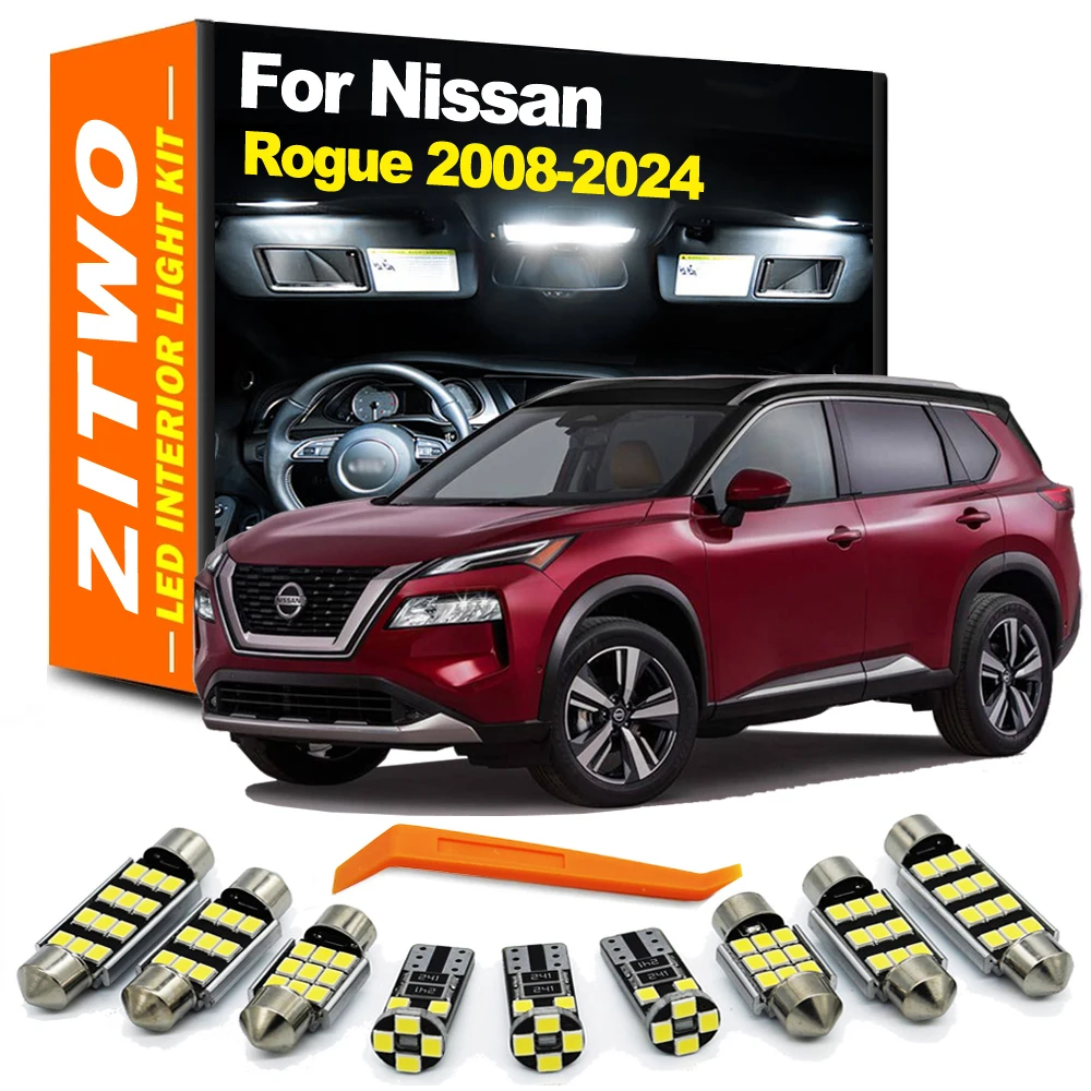 ZITWO LED Interior Dome Map Reading Light Bulb Kit For Nissan Rogue 2008-2017 2018 2019 2020 2021 2022 2023 2024 Accessories