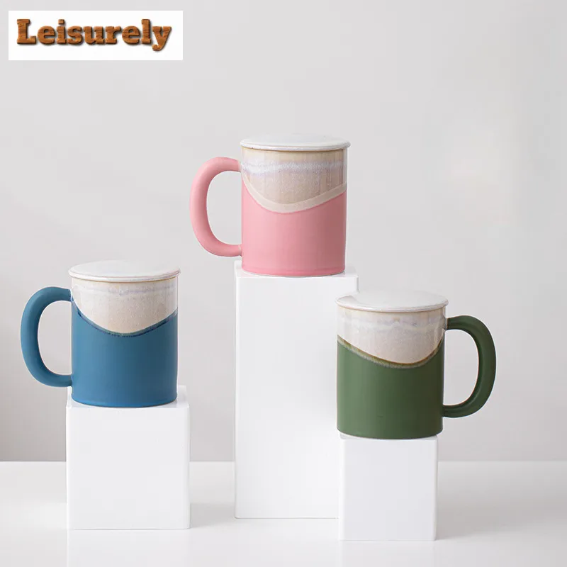 

450ml Mountain And Sea Painting Scroll Coffee Mug Milk Cup Afternoon Tea Mug Household Coffee Milk Pot Personal Office Water Cup