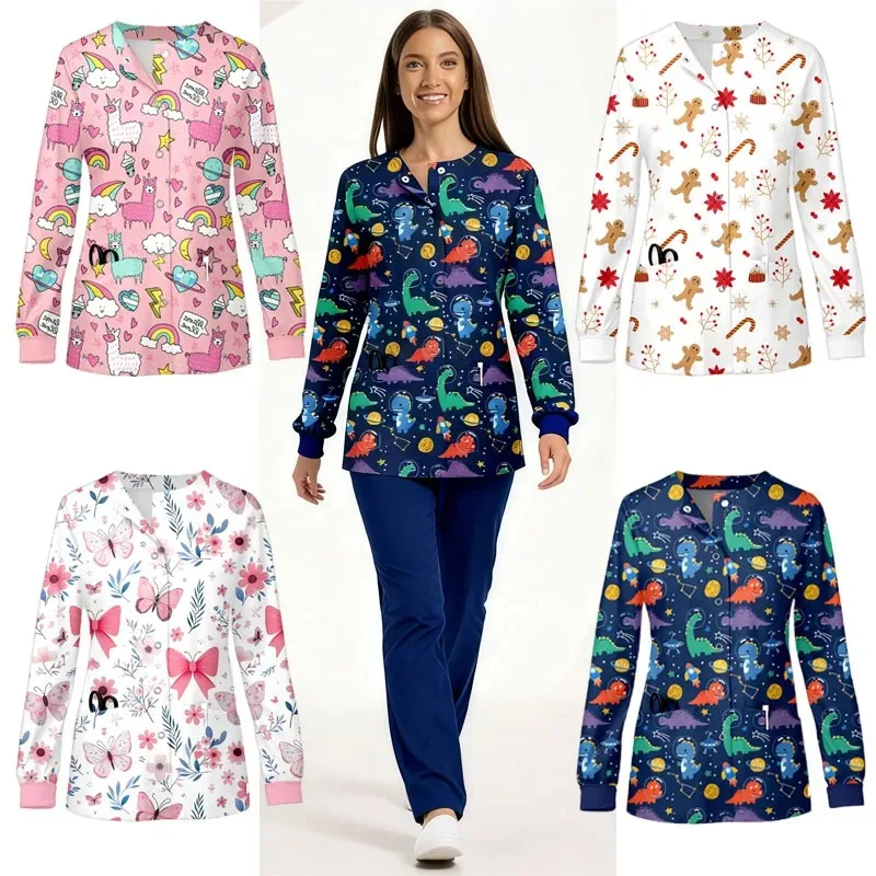 Women Men's Coat Medical Surgical Work Jacket Hospital Uniform Dentist Clinic Outwear Pharmacy Pet Shop Work Nurse Uniform