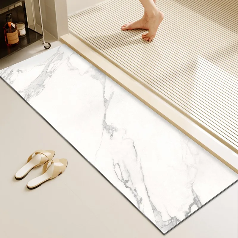 

Bathroom Floor Mats Absorbent Non-slip Kitchen Foot Mats Marble Printed Rug Hallway Area Runner Soft Wear-resistant Carpet 러그
