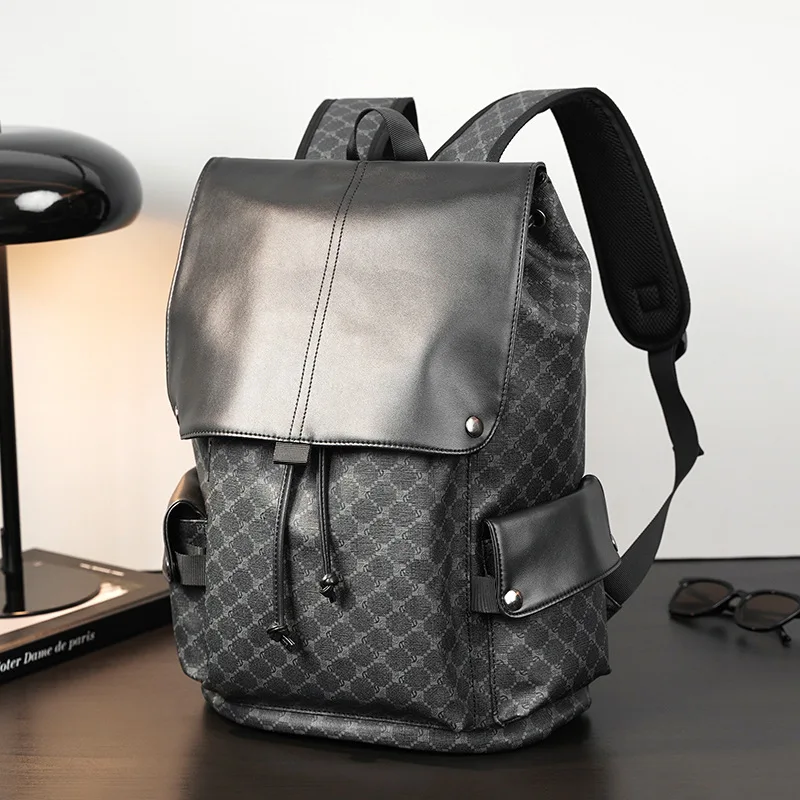 New Men's Backpack Luxury Fashion Flip Backpack Men Large Capacity Laptop Bag Multiple Pockets Travel Backpack Student Schoolbag