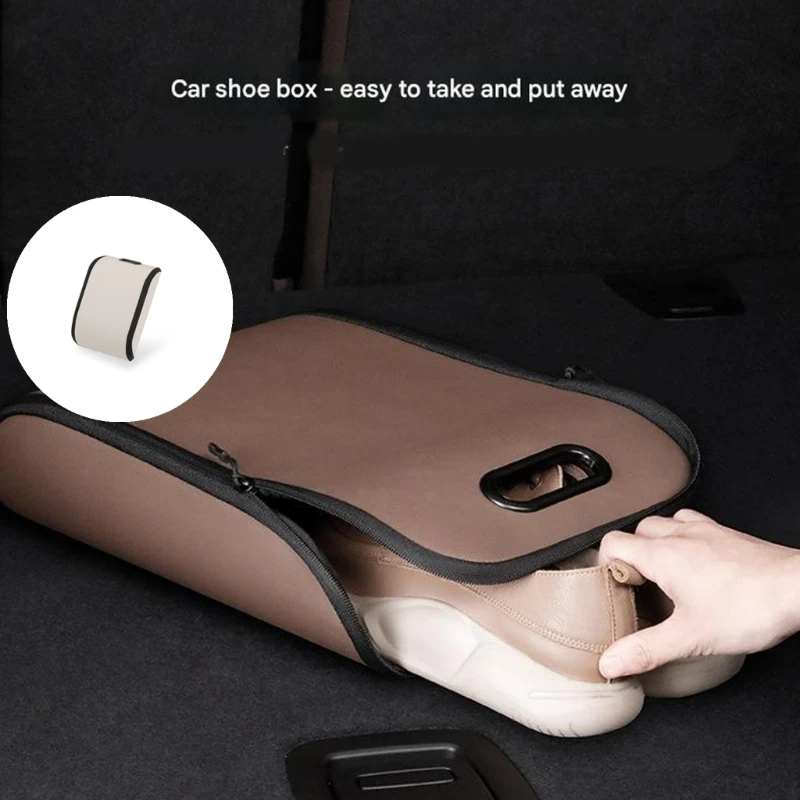 

Car Shoes Organizers Box Foldable Storage Box Auto Car Accessories Trunk Shoe Storage Handheld Portable Car Shoe Storage Box