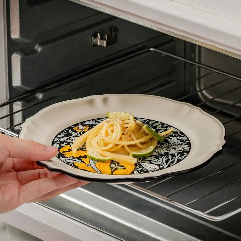 

1 шт., французская ретро винтажная керамическая тарелка для завтрака, фруктов, десерта для стейка и кухни в западном стиле