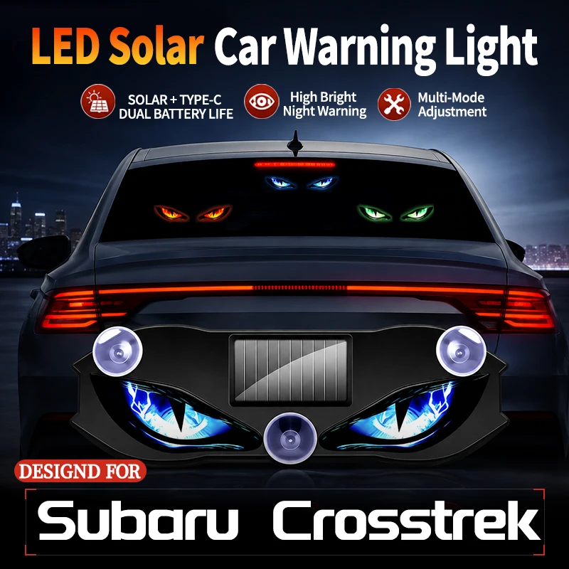Fits For Subaru Crosstrek Cute Expression Devil Eye LED Light Dynamic Big Eye Solar Car Light Vehicle Interior Ambient Light