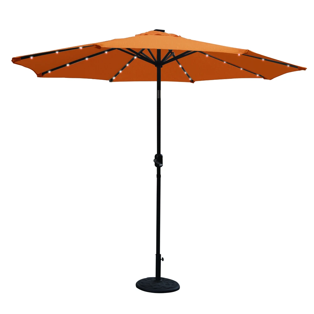 

500D Waterpoof Outdoor Garden Umbrella With Free Custom Design Solar LED Light
