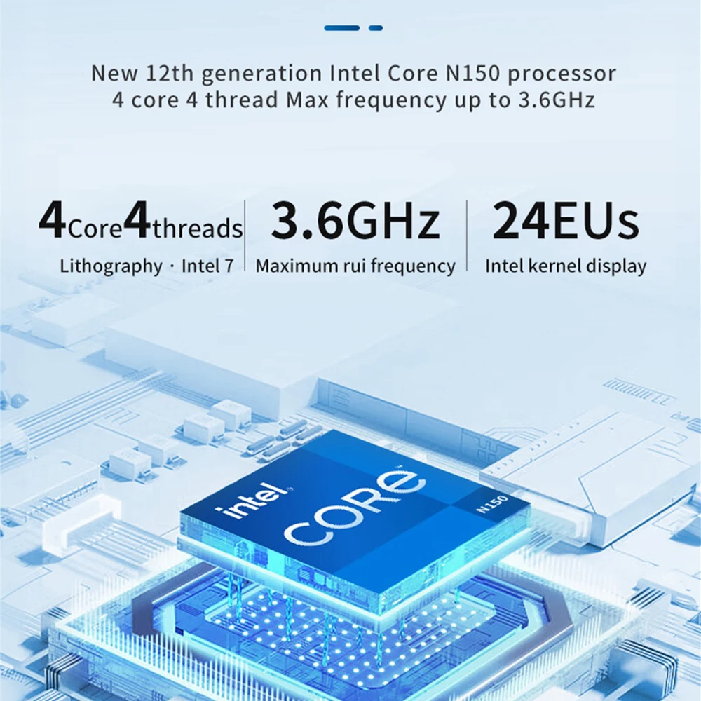 MLLSE G2 Pro Мини-ПК Intel N150 LPDDR5 12 ГБ ОЗУ 512 ГБ ПЗУ Windows 11 Pro Двухдиапазонный Wi-Fi 5 BT5.2 Настольный игровой компьютер Геймер