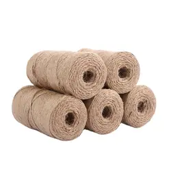 100M 1mm 2mm 3mm Natural Burlap Hessian Jute Twine Cord Hemp Rope String Gift Packing Strings Christmas Event & Party Supplies