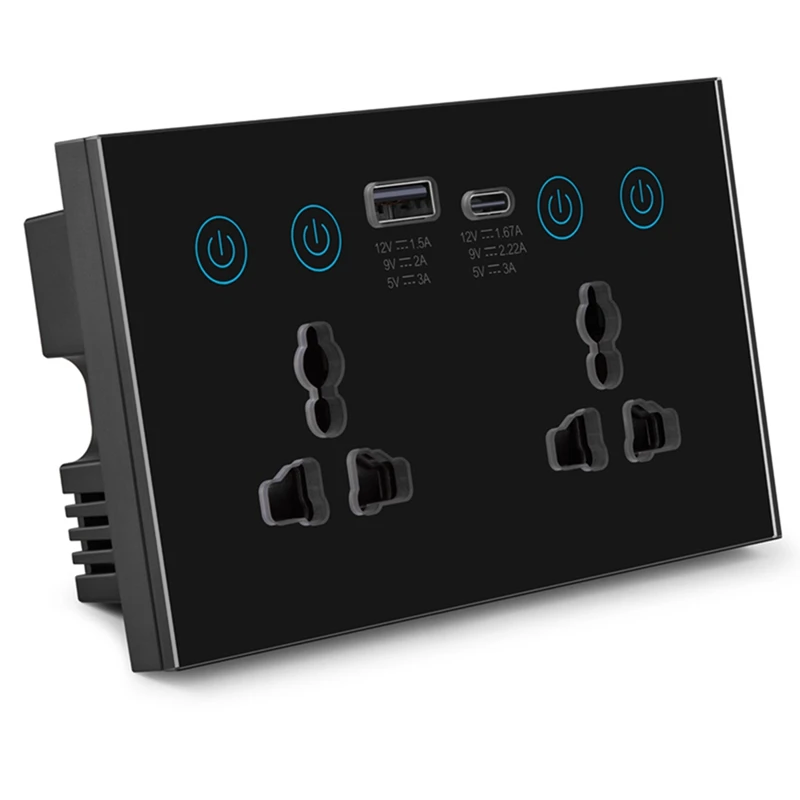 

ABKD EU UK US Universal Plug Tuya Smart Socket Switch With USB And Type-C Port Outlet Smart Life