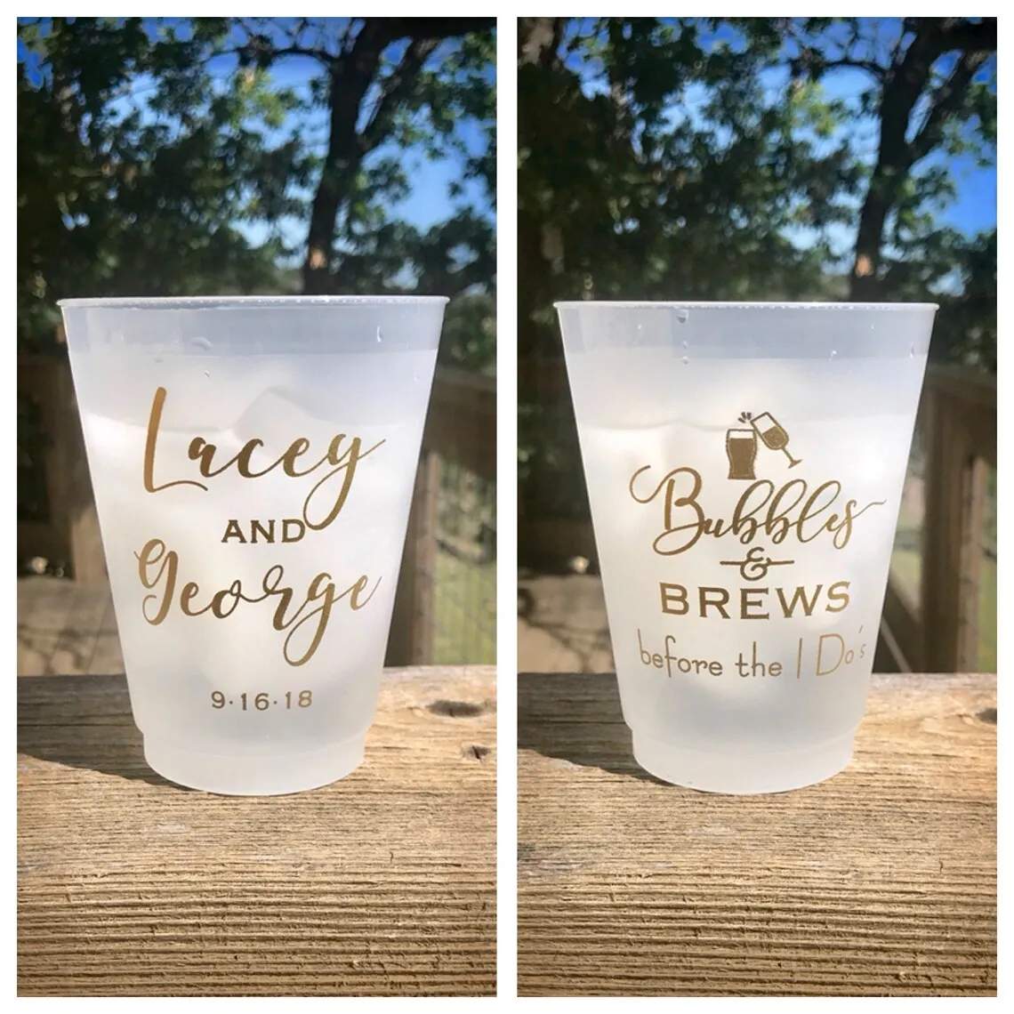 Personalized Shatterproof Cups, Monogrammed, Custom, Frosted, Frost Flex, Wedding Cups, Shower Cups, Bubbles and Brews, Couples