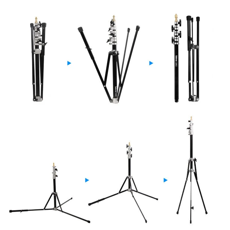 Selens Light Stand 240cm Folding Tripod Aluminum Alloy Adjustable Light Stand for Studio Lighting Softbox photography Accessory