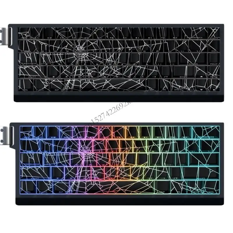 64/74 Spiders Web Original Profile Keycaps Side Print Backlit Dye Sublimations Keycap for Mechanical Keyboards