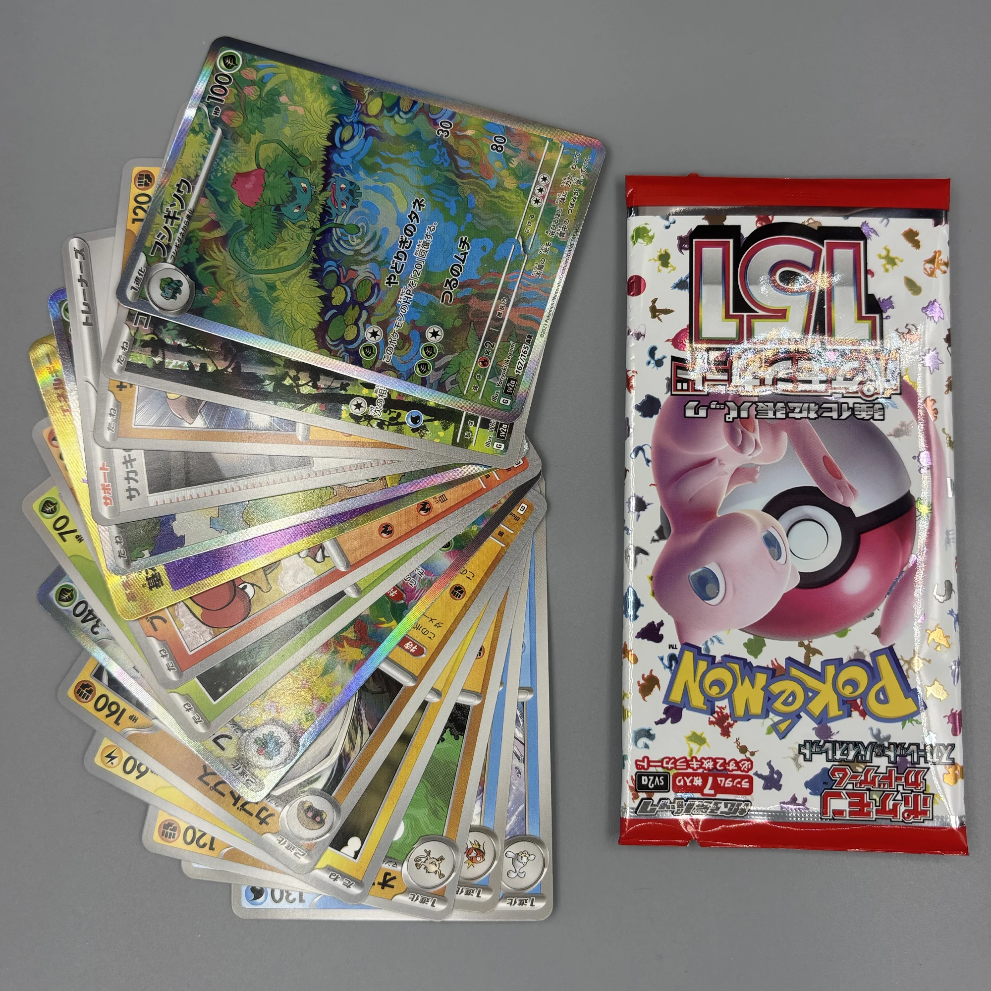 

140 шт./кор., набор японских карт PTCG, 151 флэш-карта Mew Diy, классическая игра, коллекция аниме, карты, игрушки