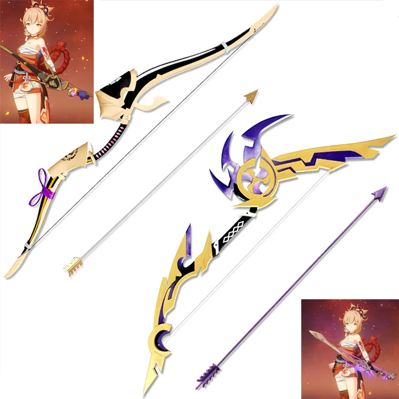 

Game Genshin Impact Naganohara Yoimiya Anime Cosplay Weapon Thundering Pulse Bow Arrow Demon-breaking Bow Tartaglia Weapon Props