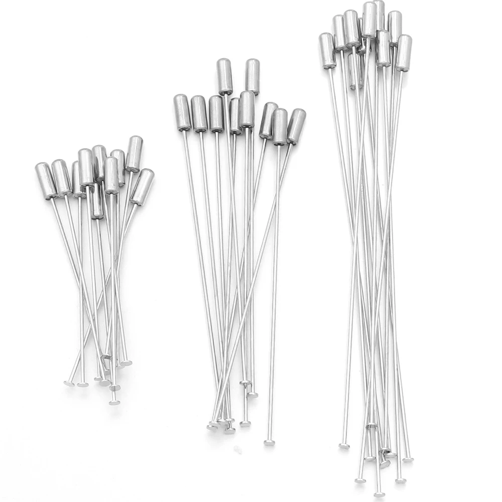 10pcs 60/90/120mm Copper Brooch Pins Flat Head Safety Pins With Stopper For DIY Jewelry Making Lapel Badge Hat Brooches Supplies