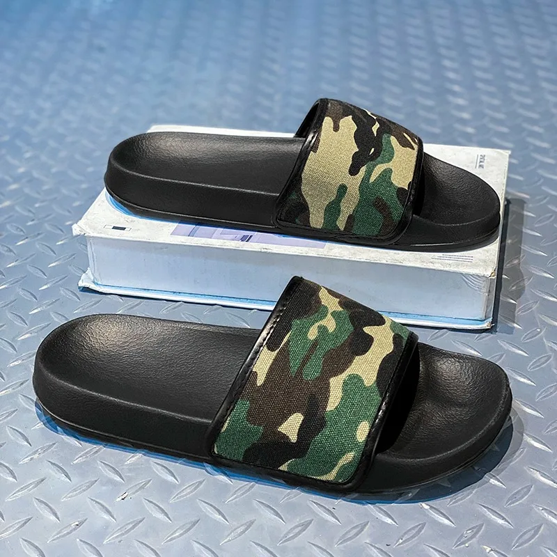 2024 Summer New Slipper Pool Slide Casual Slide Beach Non-slip Wear Resistant Men\'s Slipper Sandals Bedroom Shoes Men