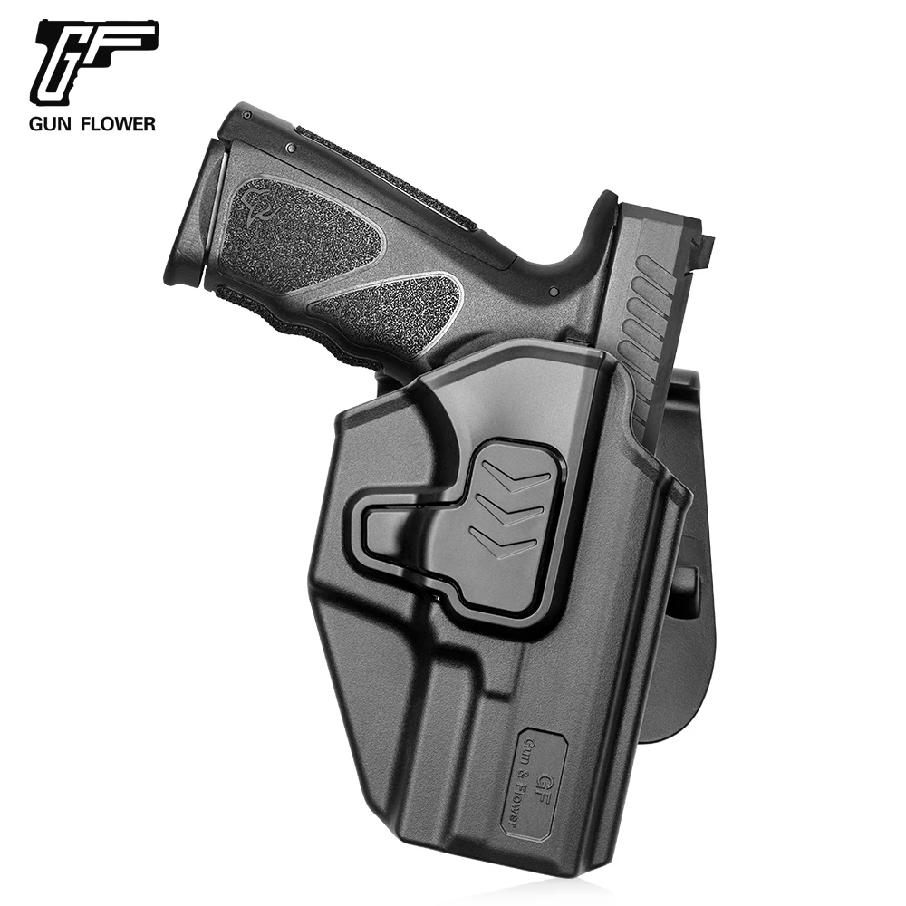 

OWB Index Finger Rotation Holster Fit Taurus TS9 Index Release level II Polymer Case with Paddle 9mm .40 Right Hand Fast Draw