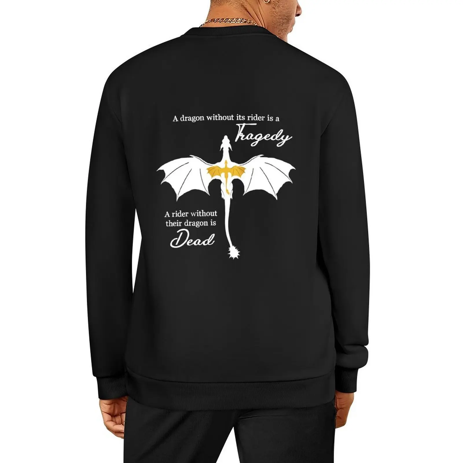 

The Dragon Rider’s Codex - Fourth Wing, Tairn and Andarna, white Pullover men clothes fashion men new sweatshirt
