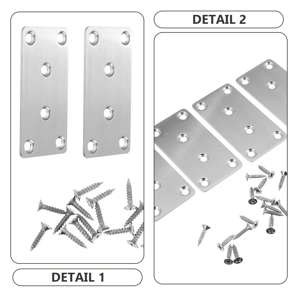 

6 Pcs Stainless Steel Angle Iron Bracket Brackets Furniture Braces Repair Mending Corner Code