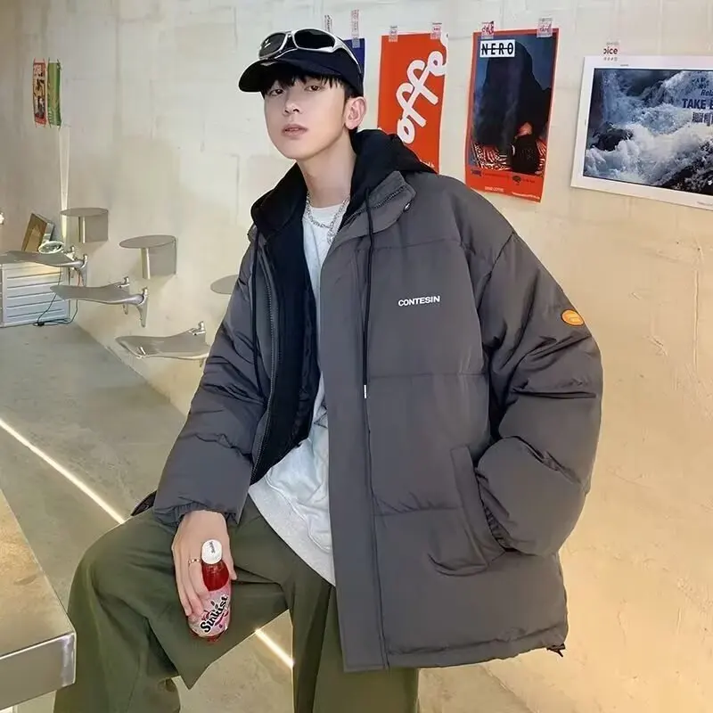 

Мужская стеганая куртка больших размеров на осень-зиму с воротником-стойкой, однотонная, теплая, повседневная верхняя одежда