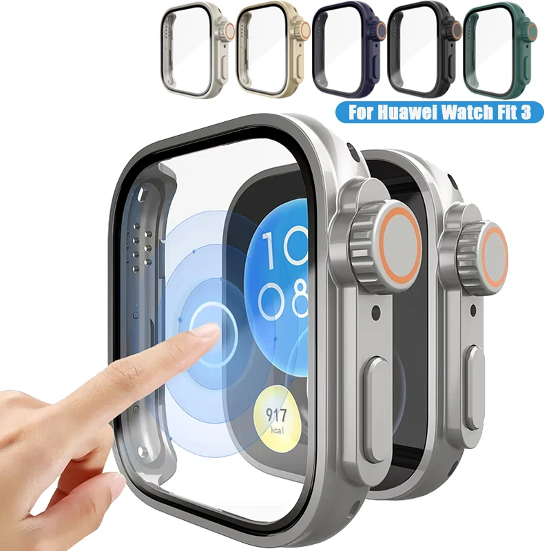 Case For Huawei Watch Fit 3 Smartwatch Change To Ultra Case Screen Protector For Huawei Fit 3 Upgrade To Ultra 2 Accessories