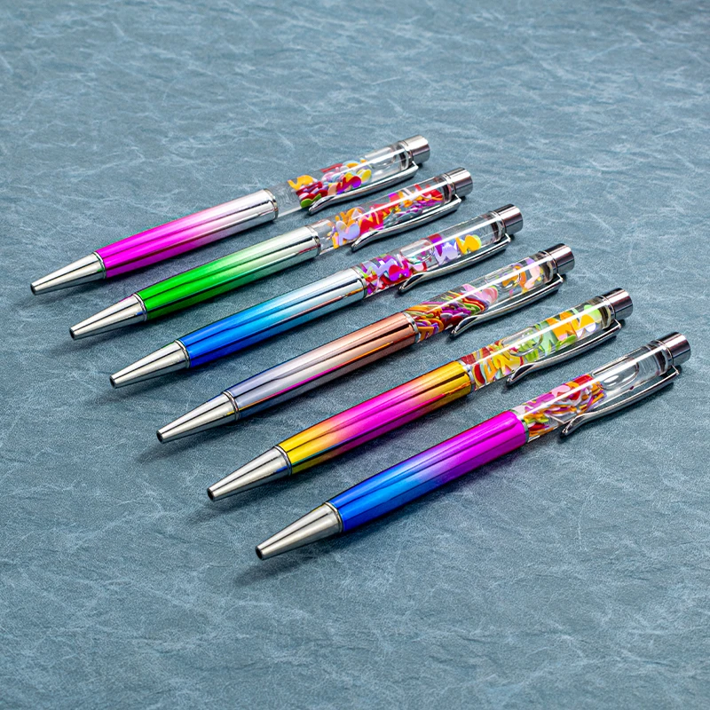 Personalized Laser Engraved LOGO Musical Symbols Foil Metal Ball Point Pens Customized Advertising Gifts School Office Supplies