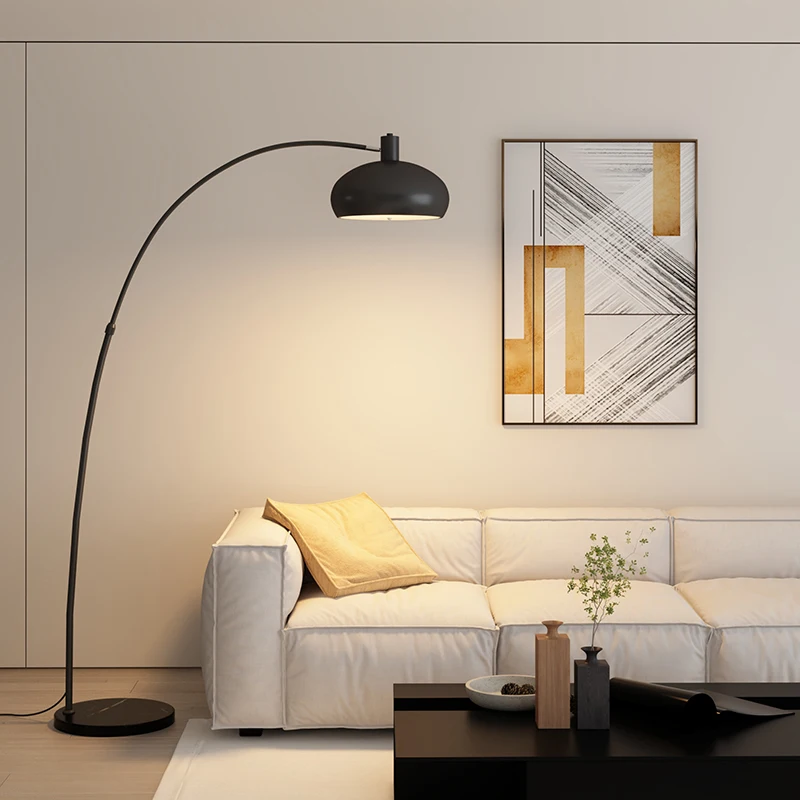 Metal Base Marble Standing Lava Chandelier Curved Light Emitting Diode Modern Light Emitting Diode Floor Lamp