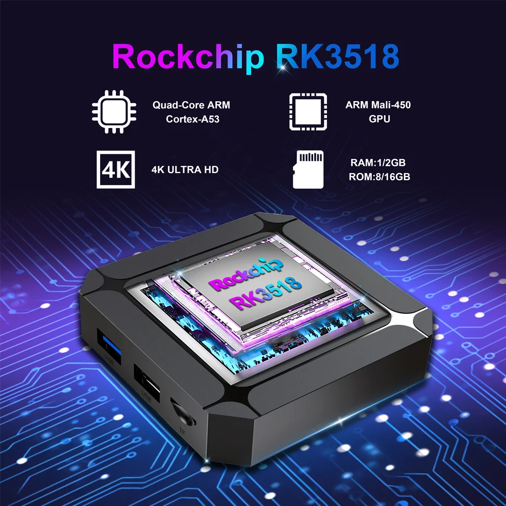 X96Q RK3518 Android 14 Smart TV Box 4K HD Set Top Box سريع جدًا ثنائي النطاق Wifi6 مشغل الوسائط Google Voice Assistant Remote 2 + 16G