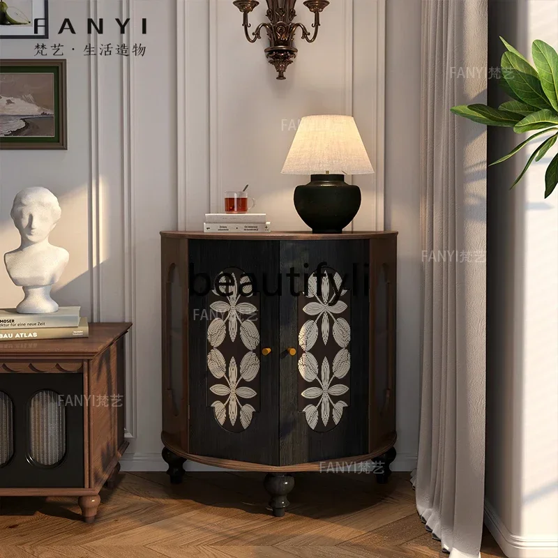 CC New Entryway Semi-Circular Storage Cabinet Living Room Sofa Side Cabinet Room Bedside Table