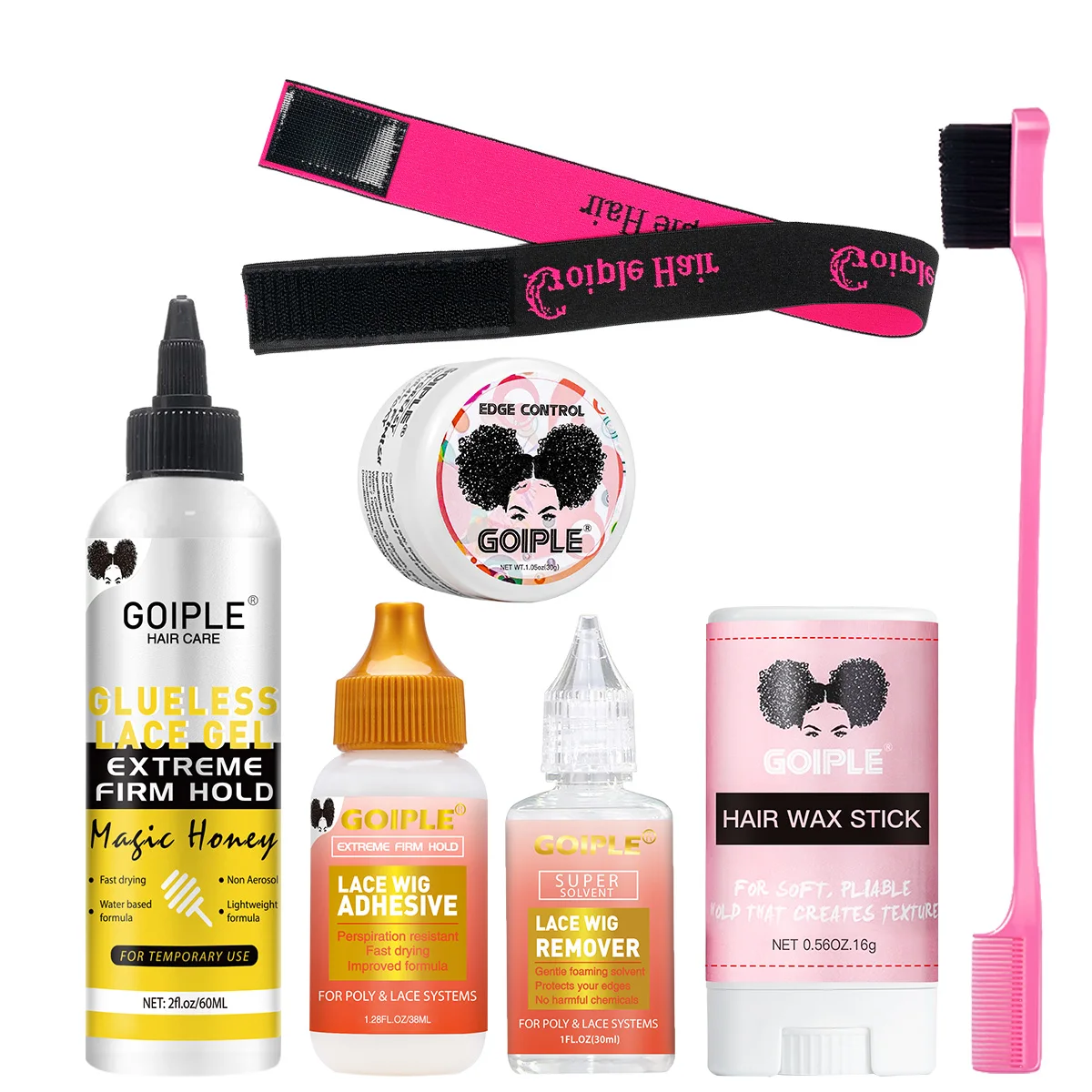 

Воск-стик для укладки париков, гель для фиксации непослушных волосков, клей для париков с сильной фиксацией, жидкое средство для удаления клея, гель для кружевных париков без клея и аксессуары