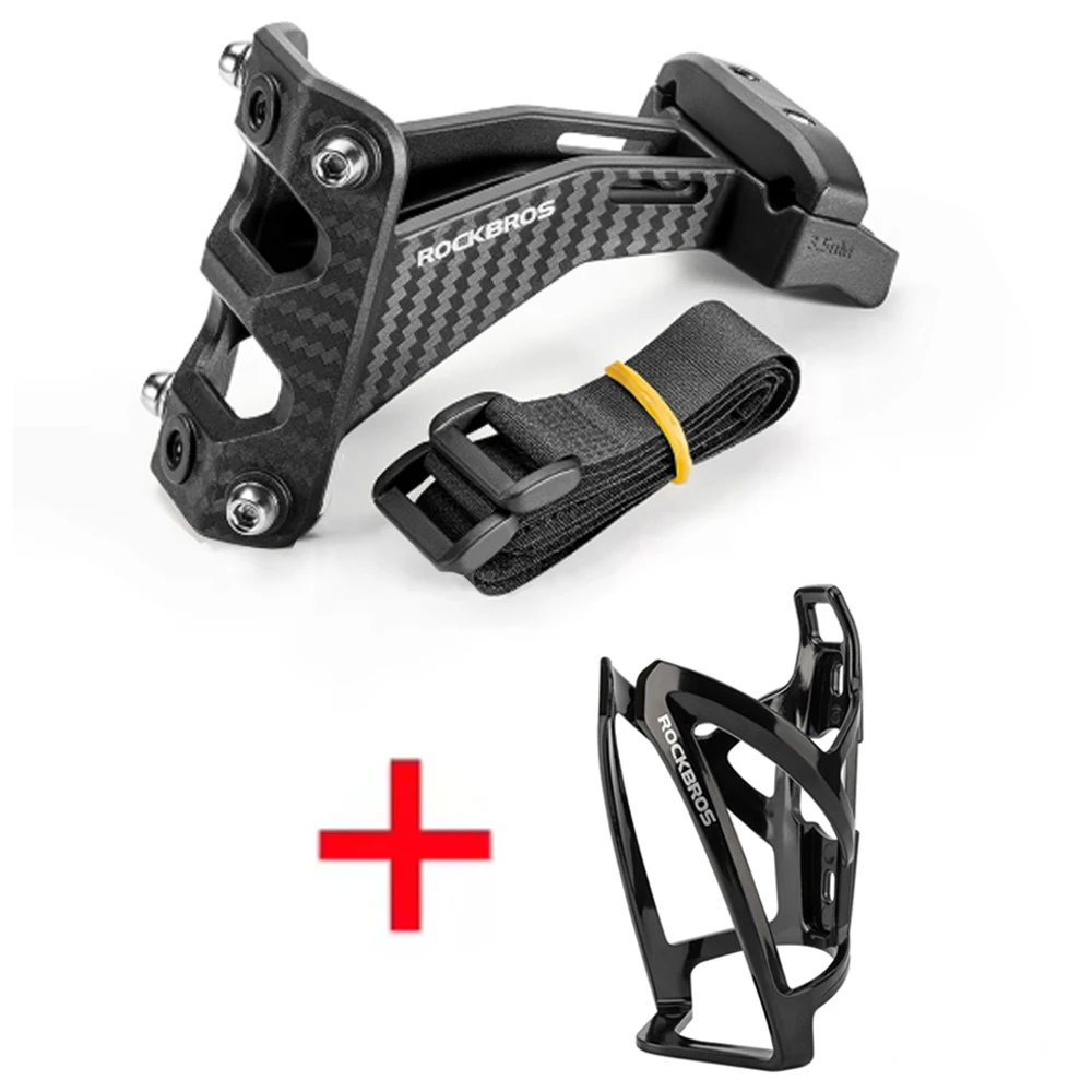 ROCKBROS Fahrrad-Flaschenhalter aus Carbon-Imitat, Fahrrad-Adapter, Sattel-Doppelbecherhalterung, Sitzverlängerung
