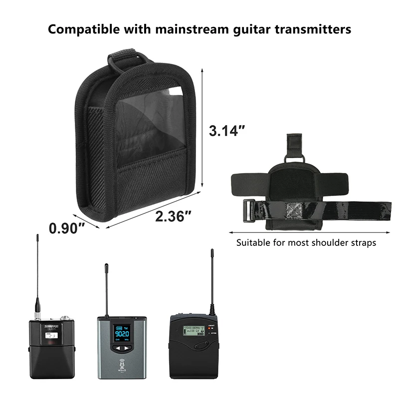 Wireless Transmitter Bodypack Holder Portable Lightweight Carrier Sturdy Guitar Accessories Shoulder Strap Pouch Storage Case