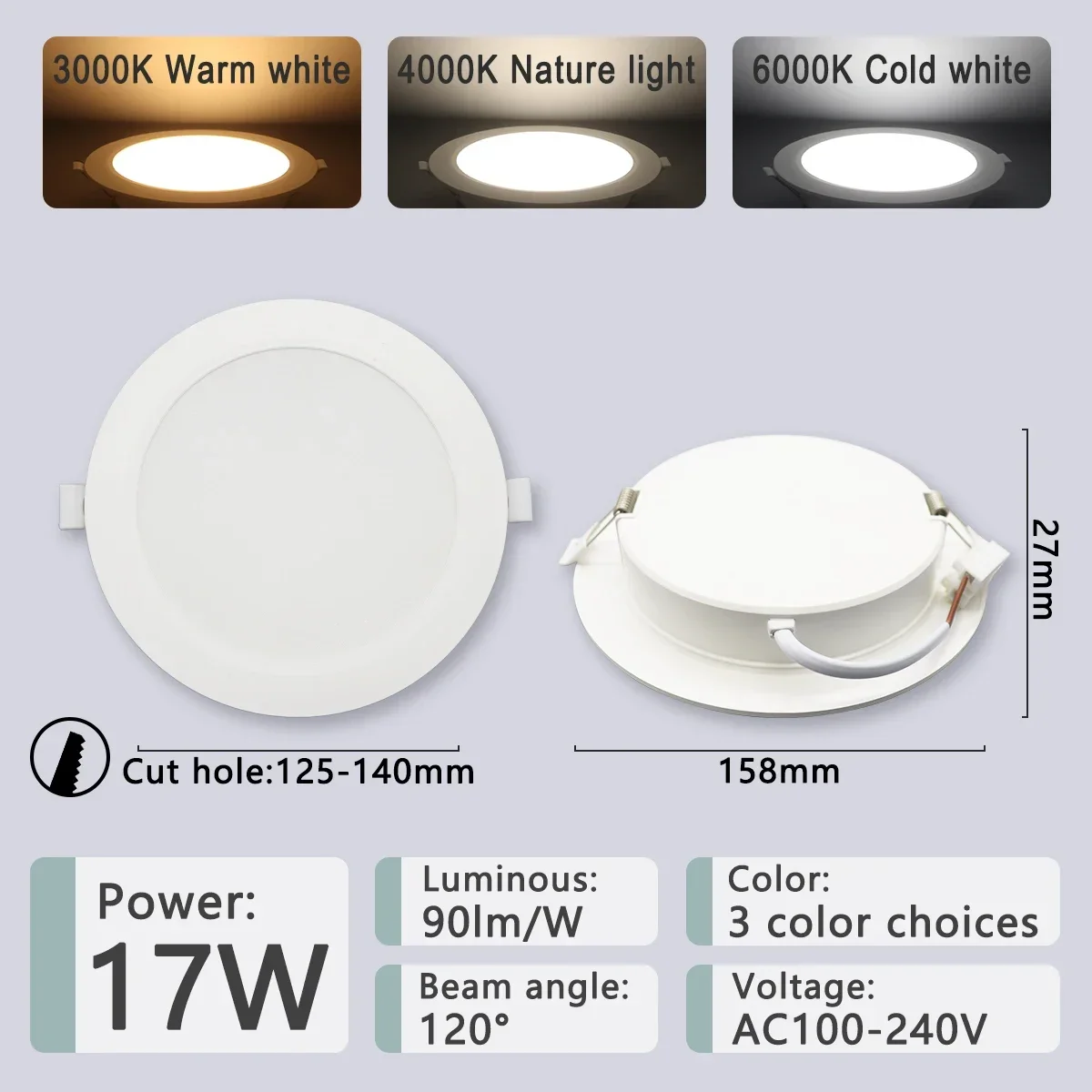 1-10 stks/partij Verzonken Led Downlight Ronde Led-paneel Licht 110 V 220 V 3000 K 4000 K 6000 K 10 W 24 W Spot voor thuis Binnenverlichting