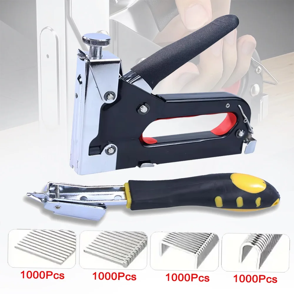 Durable 4-IN-1 Multifunctional Manual Nailing Gun Light Duty Home Use Nailing Gun for DIY Home Decoration Camping Industrial Use