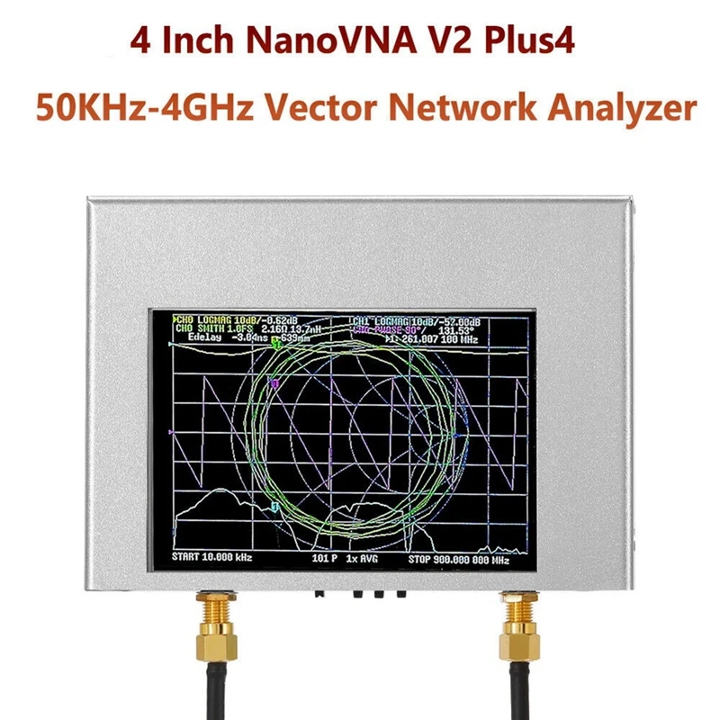 Penganalisa jaringan vektor TFT 4 inci, Nanovna V2 Plus4 50 khz-4 Ghz Shortwave HF VHF UHF 70-90DB Network Analyzer
