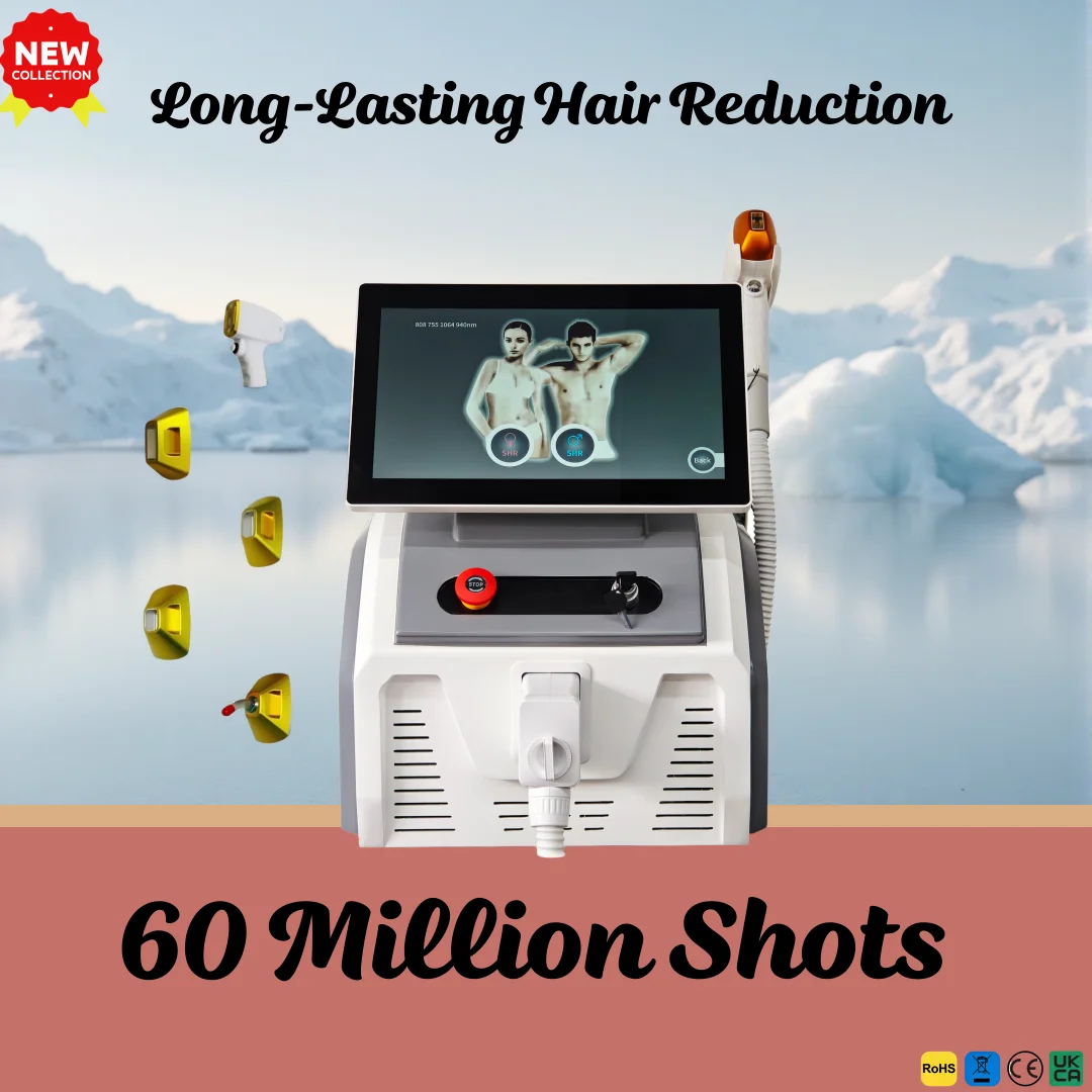 

2026 New 4-Wavelength Diode Laser Hair Removal Machine 755nm 808nm 940nm 1064nm for All Skin Types, 4000W High Power Salon Use w