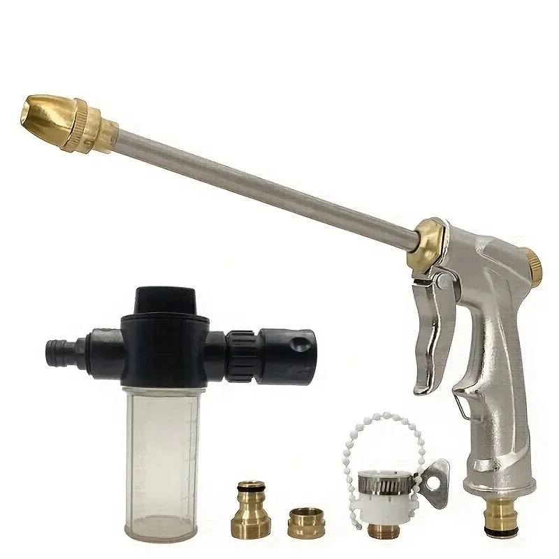 Garden Spray Spray Gun Spray Tool Plant Water System Metal Garden Sprinkler Car Washing High-Pressure Adjustable Water Gun