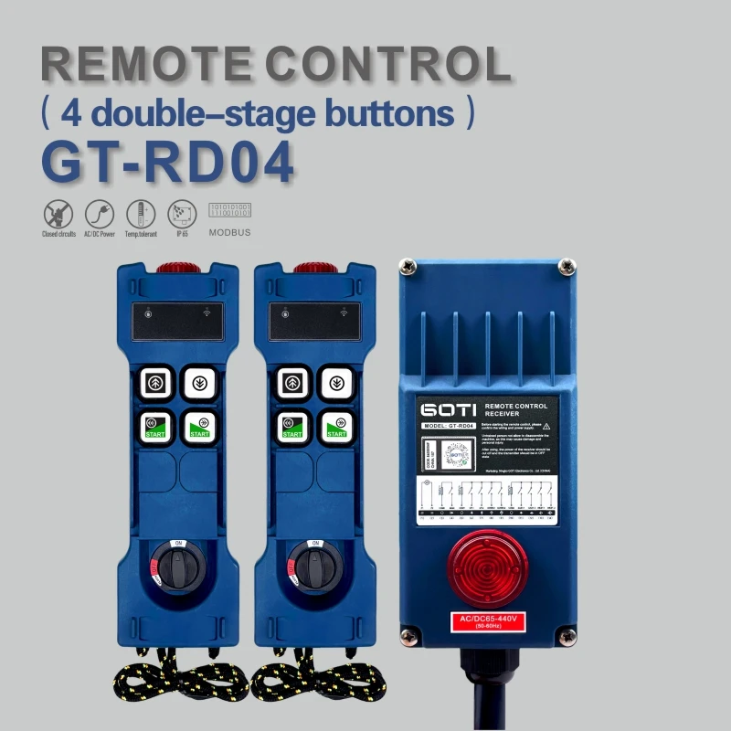 GT-RD04 Industrial Radio Wireless Crane Hoist Remote Control Switch Double Speed 4 Channel Replace UTING F21-4D TELEcontrol